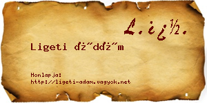 Ligeti Ádám névjegykártya